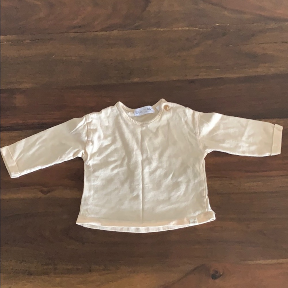 Zara long sleeve peach baby top